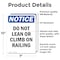Signmission Do Not Lean Or Climb On Railing, 7 in W x Rectangle, Vinyl Decal OS-2PACK-NS-D-710-V-11293 - alternate 4